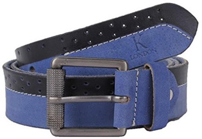 

K London Men Casual, Evening, Party Blue Genuine Leather Belt