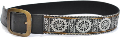 

Atikat Fashion Women Casual Black, White Fabric Belt, Black and white