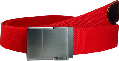 

Ammvi Creations Men Casual Red Canvas Belt, Red-03