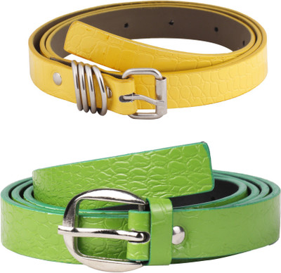 

SRS Women Casual Green, Yellow Artificial Leather Belt, Green-yellow-09