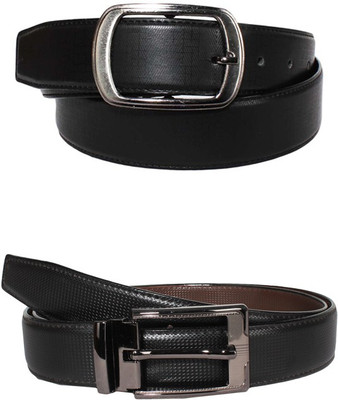 

Lenin Men Casual Black Genuine Leather Reversible Belt