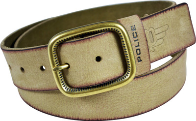 

Police Men Green Genuine Leather Belt, Sandy brown