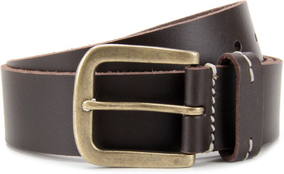 

WAC Men Brown Metal, Genuine Leather Belt, Dark brown