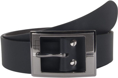 

Snoby Men Casual Black Genuine Leather Belt, Black2