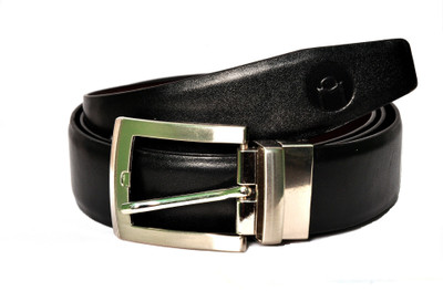 

MOSPL Men Formal Black, Brown Genuine Leather Reversible Belt