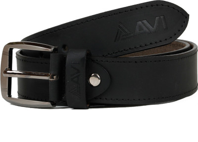 

AVI Men Black Genuine Leather Belt