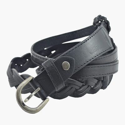 

Antiformal Women Casual, Evening, Party Black Genuine Leather, Metal Reversible Belt, Black-30