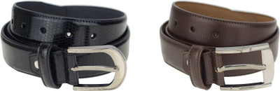 

Zeva Men Formal, Casual Brown, Black Genuine Leather Belt, Brown-10