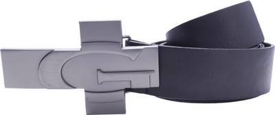 Guess Men Casual, Formal, Party Black Genuine Leather Belt