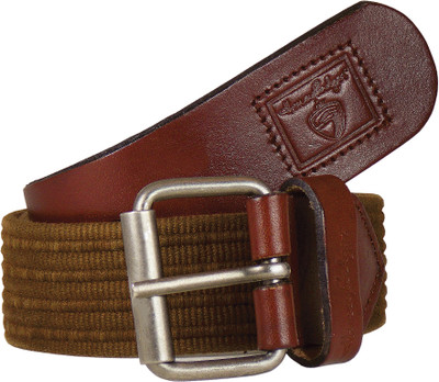 

Honey Badger Boys Casual Brown Canvas, Genuine Leather Belt