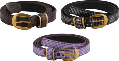 

SRS Women Casual Black, Brown, Purple Artificial Leather Belt, Black-brown-purple-122