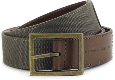 

French Connection Men Green, Brown Metal Belt, Beech