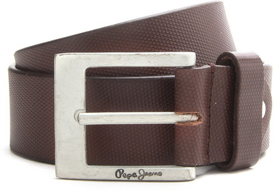 

Pepe Jeans Men Brown Genuine Leather, Metal Belt