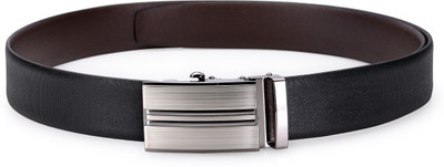 

Teakwood Men Casual Black Genuine Leather Reversible Belt