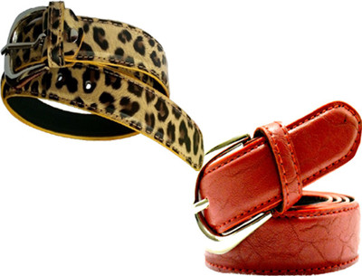 

Wholesome Deal Women Casual Multicolor Synthetic Belt, Red and brown
