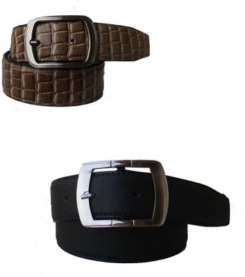 

Klaska Men Casual Black Genuine Leather Belt