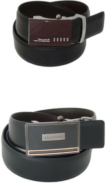 

SFA Men Formal Black Artificial Leather Reversible Belt, Blackbrown33620