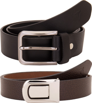 

Valbone Men Formal Black Genuine Leather Belt, Black;brown
