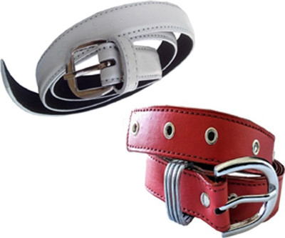 

Wholesome Deal Women Casual Multicolor Synthetic Belt, White and red