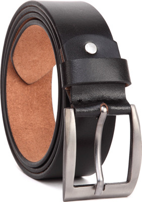 

U+N Men Casual Black Genuine Leather Belt