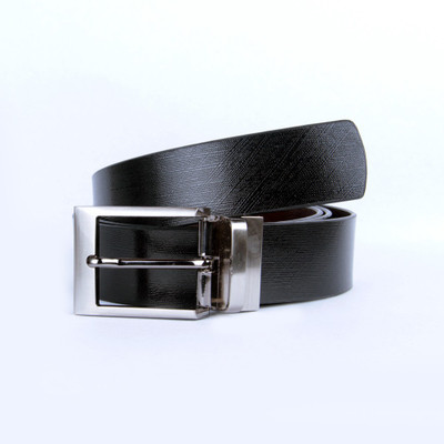 

PRUG Men Formal Black Genuine Leather Reversible Belt
