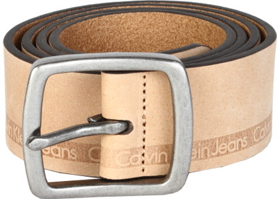 

Calvin Klein Men Beige Genuine Leather Belt, 136