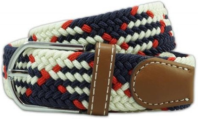 

The Tie Hub Men Casual Multicolor Synthetic Belt, Blue;white