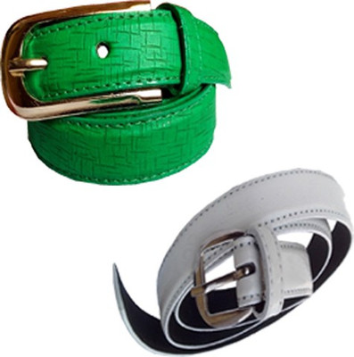 

Wholesome Deal Women Formal Multicolor Synthetic Belt, Green and white