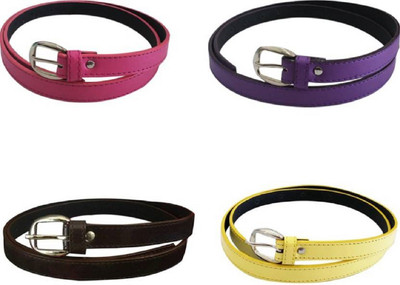 

SUNRISE ENTERPRISES Girls Casual, Evening, Formal, Party Pink, Purple, Brown, Yellow Artificial Leather, Fabric Belt, Pinkpurplebrownyellow04299