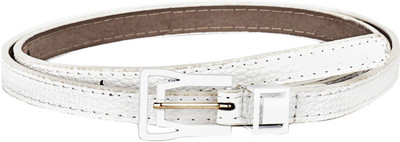 

Buckle Up Women Formal White Artificial Leather Belt