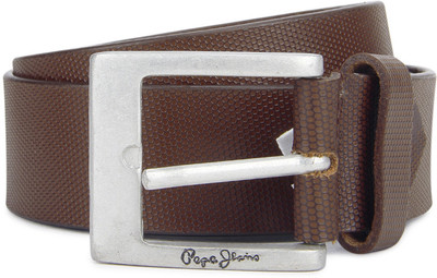 

Pepe Jeans Men Brown Genuine Leather, Metal Belt