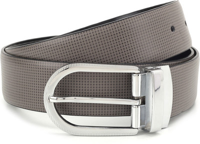 

Louis Philippe Men Black, Grey Metal Reversible Belt, Black and grey