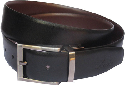 

eXcorio Men Formal Black Genuine Leather Reversible Belt, Black;brown