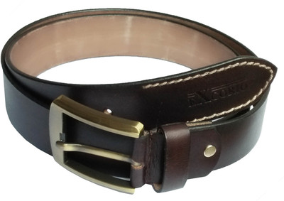 

eXcorio Men Casual Brown Genuine Leather Belt, Dark brown