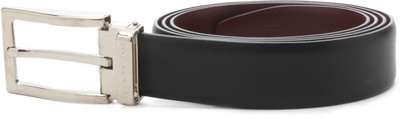 

Louis Philippe Men Formal Brown, Black Reversible Belt, Black and burgandy