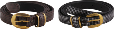 

SRS Women Casual Black, Brown Artificial Leather Belt, Black-brown-107