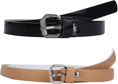 

SRS Women Casual Beige, Black Synthetic Belt