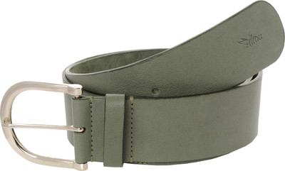 

Ilina Women Casual Green Metal, Genuine Leather Belt, Dull green