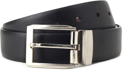 

Hidedge Men Brown, Black Metal Reversible Belt, Black and brown