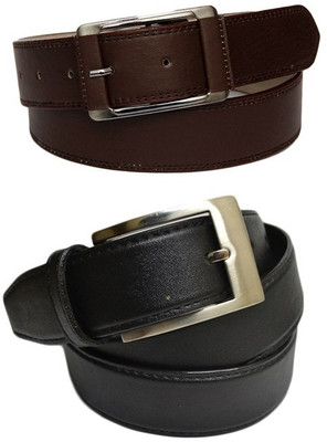 

Skyways Men Formal, Casual Black, Brown Texas Leatherite Belt, Black-01