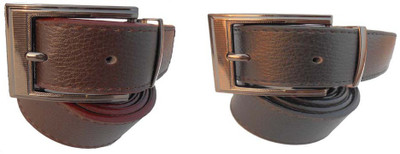 

B.S.Chadha Group Men Formal Multicolor Artificial Leather Belt, Black;brown
