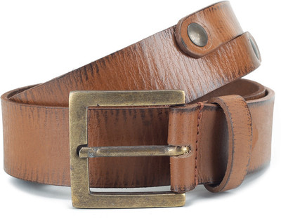 

Flying Machine Men Brown Genuine Leather, Metal Belt