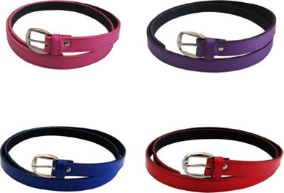 

SUNRISE ENTERPRISES Girls Casual, Evening, Formal, Party Pink, Purple, Blue, Red Artificial Leather, Fabric Belt, Pinkpurplebluered04304