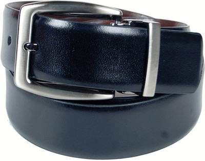 

P&E Men Formal Black, Brown Texas Leatherite Reversible Belt, Black-01