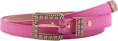 

Buckle Up Women Casual Pink Artificial Leather Belt