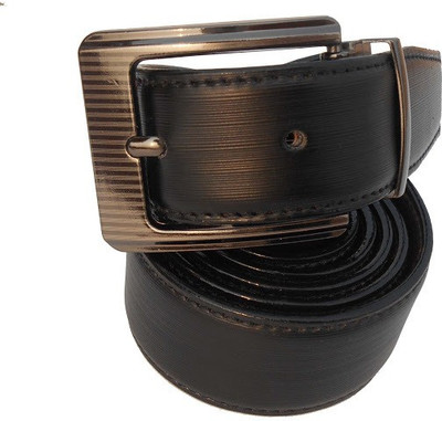 

P&E Men Formal Black Artificial Leather Reversible Belt