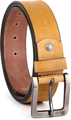

U+N Men Casual Tan Genuine Leather Belt