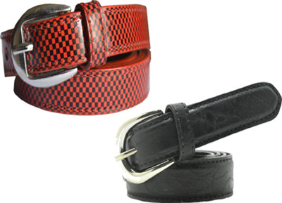 

Wholesome Deal Women Casual Multicolor Synthetic Belt, Red and black
