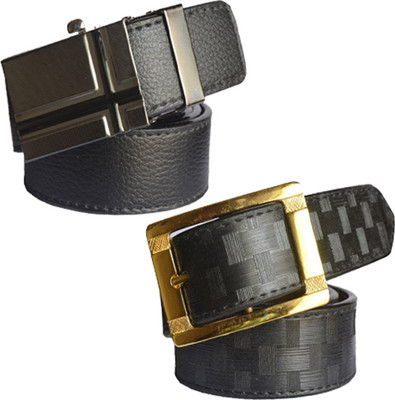 

Loopa Men Formal Multicolor Artificial Leather Belt, Black and brown