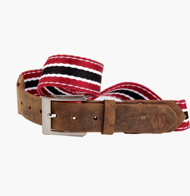 

99Cells Men Casual Multicolor Fabric Belt, Red